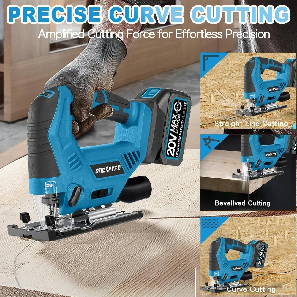 5 Speed 65mm Cordless Jigsaw Electric Jig Saw Portable Multi-Function Woodworking Power Tool for Makita 18V Battery