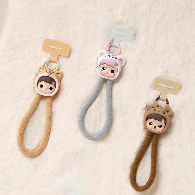 Genuíno hacipupu aconchego com você telefone cordão série caixa cega moda dos desenhos animados pingentes decoração meninas presente de aniversário