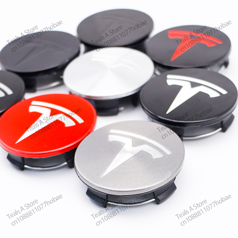 56mm 4 Uds aplicable a la cubierta del cubo de la rueda original Tesla Model3 modelo Y modelo S X cubo de la rueda cubierta central del neumático logo accesorios del coche