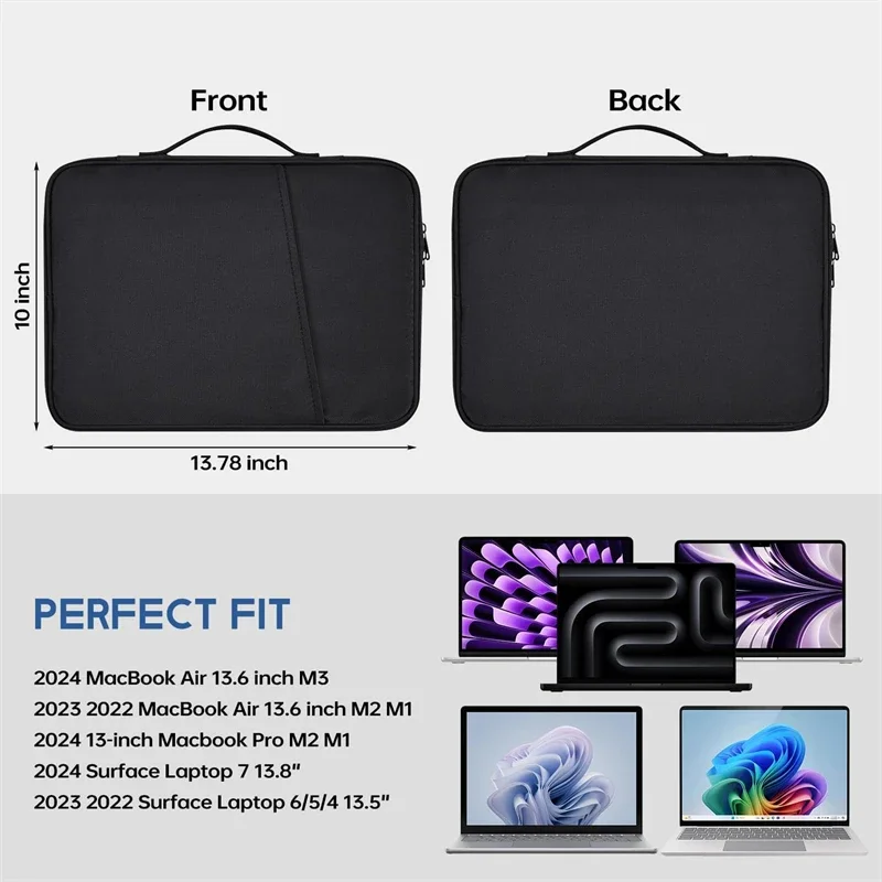 Bolsa à prova d'água para laptop, bolsa à prova de choque para macbook air pro 16 15 13 tamanhos m4 m3 m5 chip mac book capa acessórios