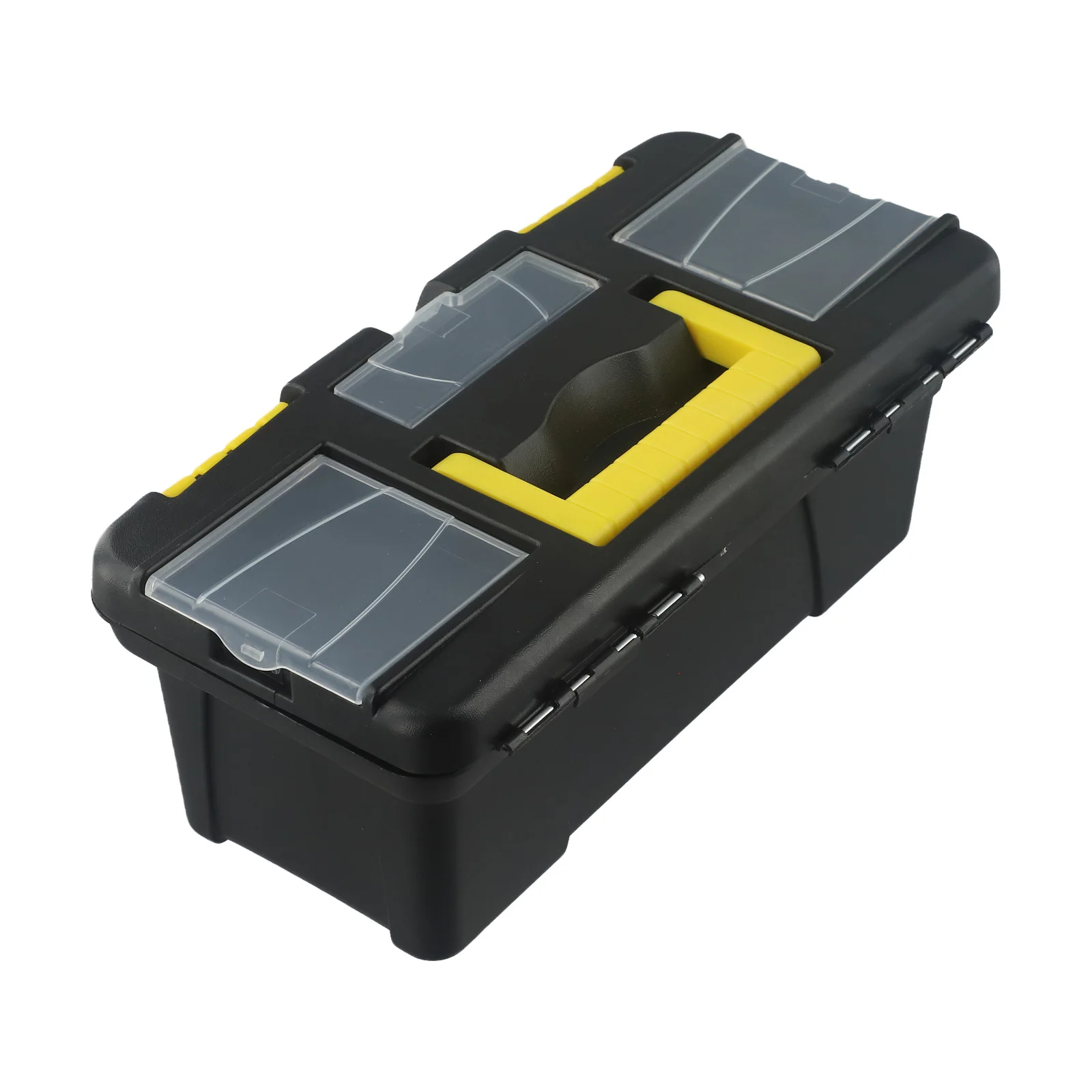 1pcs 10-Inch Two-Layer Plastic Toolbox Mini Multi-Functional Accessories Box Black Tools Packaging Case