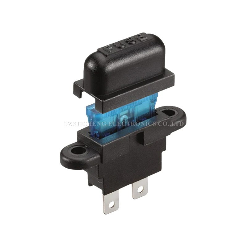 Sedile portafusibile standard con lama ATC automatica da 5 pezzi per SUV per camion barca auto con coperchio nero + fusibile standard con lama ATC automatica da 5 pezzi