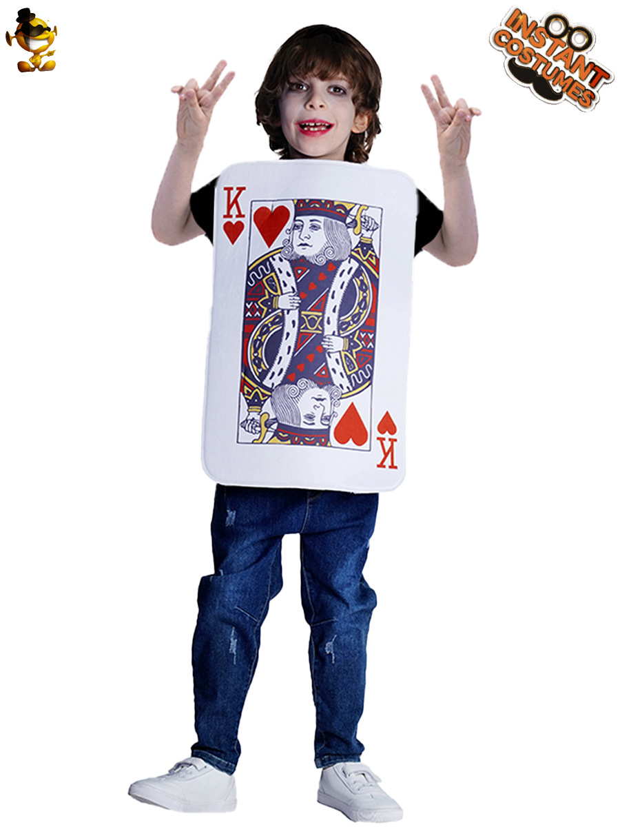 Funny Children's Poker Show Props Costume Mardi Gras Poker Party Costume Festival Performance Props Fit 100 to 150cm