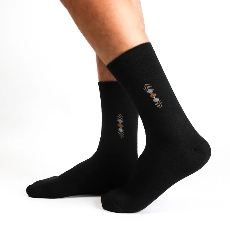 5 pares/calcetines gruesos de algodón para hombre, calcetines informales de negocios transpirables desodorantes de tubo medio, calcetines elásticos antibacterianos EU38-45