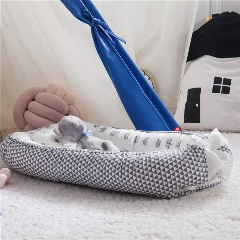 Cama nido para bebé de 85x50cm con almohada, cuna portátil, cama de viaje, cuna de algodón para bebé recién nacido, cuna, parachoques, nuevo
