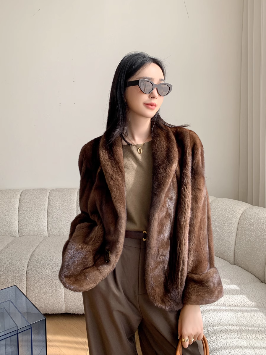 Hdhohr-女性のための天然ミンクの毛皮のコート,暖かいショートジャケット,ロイヤルブルー,100% 本物,エッセンシャル,冬,新しい,2022