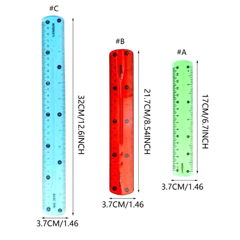 2 Stück Farbe flexible Lineale weiche biegbare Kunststoff lineale Duale Skala biegbare flexible Gummi lineale klares gerades Lineal