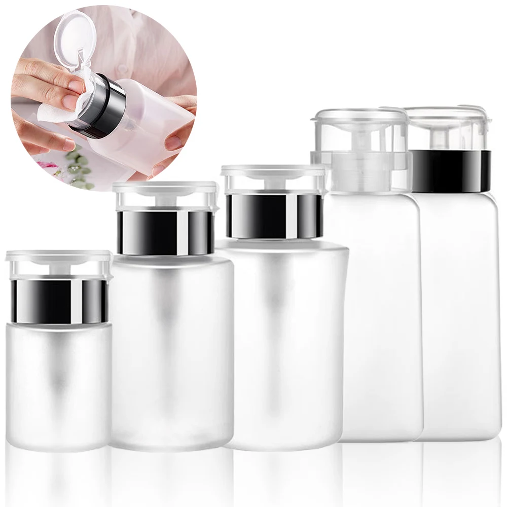 60/150/180/250ML Móng Bình Trống Báo Chí Bơm Rửa Bình Nhựa Di Động Chất Lỏng Tẩy Sơn Bụi trang Điểm Làm Móng Tay