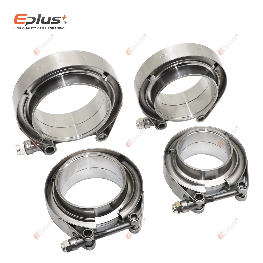 Eplus-abrazadera de banda en V de acero inoxidable 304 para coche, kit de abrazadera de tubo de escape Turbo, brida macho y hembra, Universal
