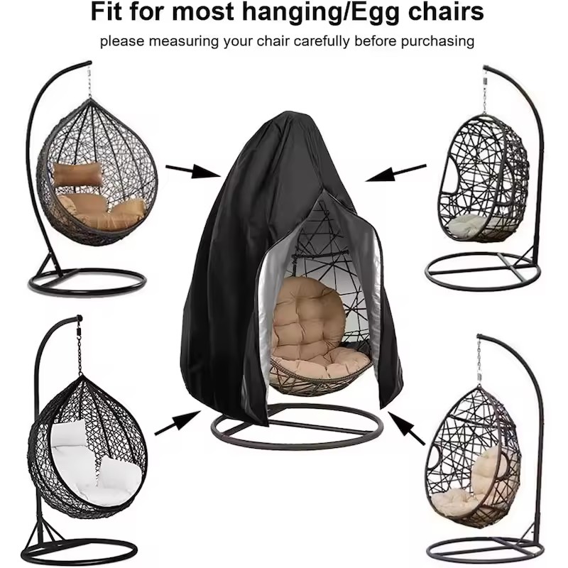 Patio Hanging Egg Chair Cover Waterproof 210D Heavy Duty Single/Double Seat Cocoon Swing Egg Chair Covers Garden Dust Protector