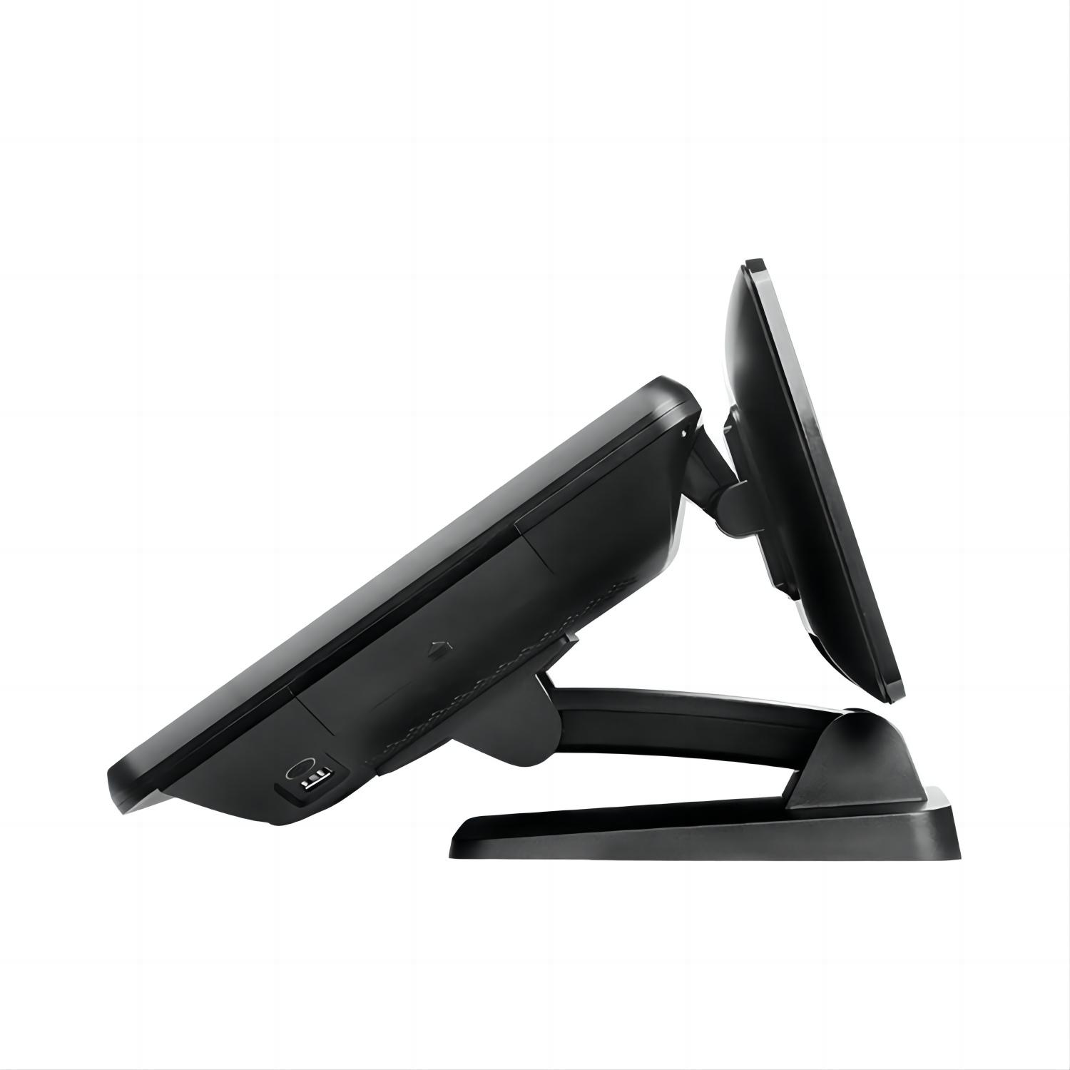 Caja registradora con pantalla táctil POS para Windows de 15,6 pulgadas con soporte plegable I5 Gen4 8G 128G Monitor de interfaces ricas pantalla LED Digital