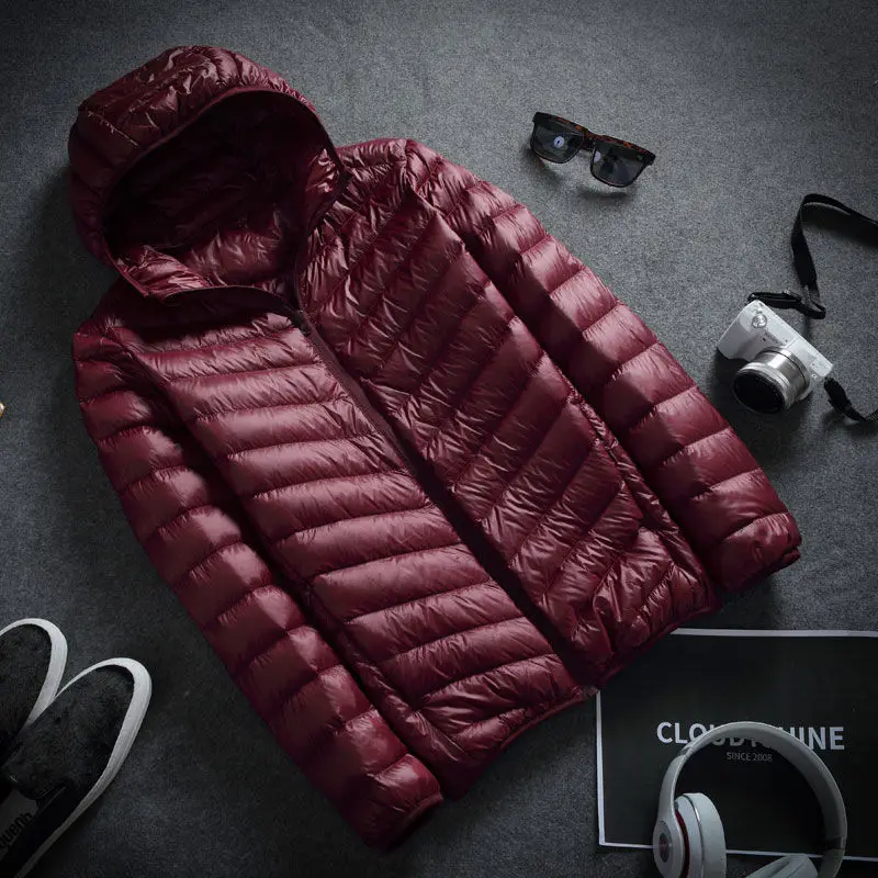 Chaqueta de plumón ultraligera con capucha para hombre, abrigo corto de algodón, ropa cálida, moda de invierno, novedad de 2022