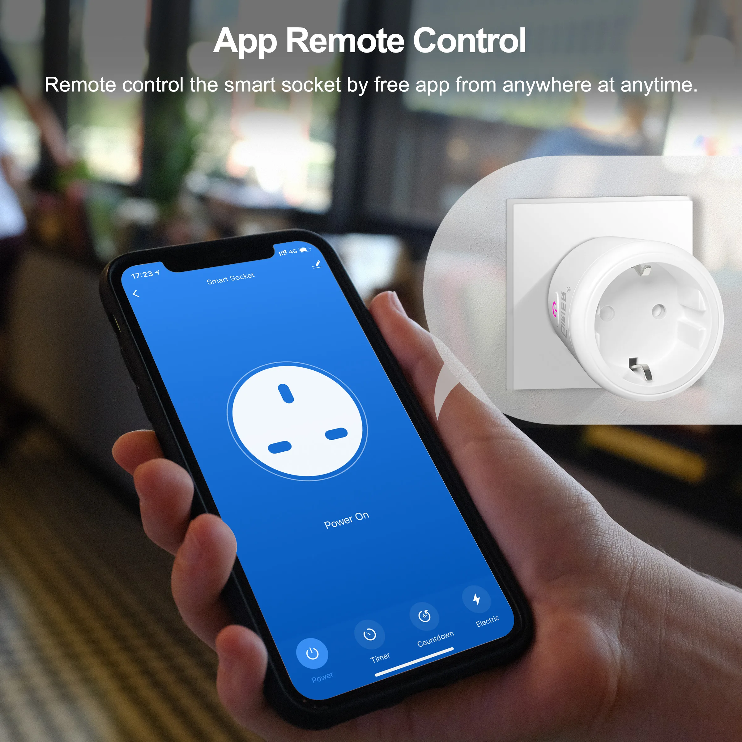 GIRIER Tuya Smart Wifi Plug UE com monitoramento de energia 20A Tomada inteligente 4200W compatível com Alexa Ei Google Yandex Alice