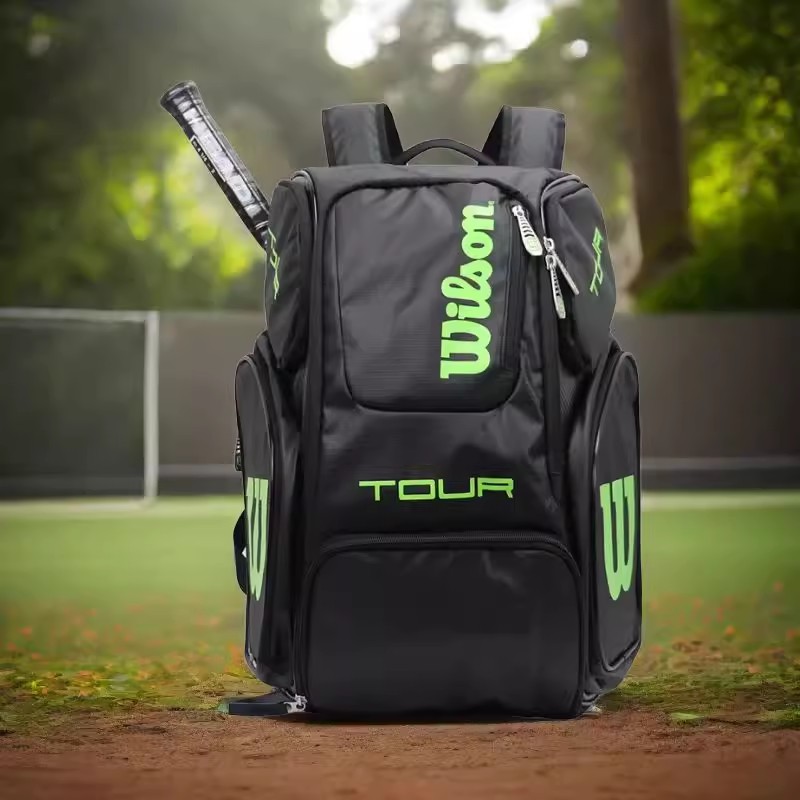 Bolsa de tenis Wilson con capacidad para 2 raquetas de tenis, mochila de tenis, bolsa de raqueta de cancha portátil diaria, mochila deportiva para Padel para hombres y mujeres