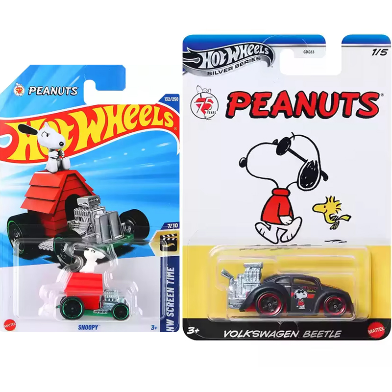 2025F оригинальный автомобиль Hot Wheels Snoopy Peanuts, масштаб 1/64, литые автомобили, модель из сплава, HW Screen Time Juguetes, игрушки для мальчиков, подарок