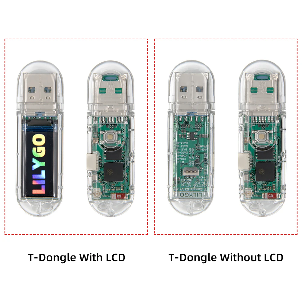 LILYGO ®   T-Dongle-S3 ESP32-S3 Макетная плата с экранным ключом 0,96 дюйма ST7735 ЖК-дисплей Поддержка Wi-Fi Bluetooth TF-карты