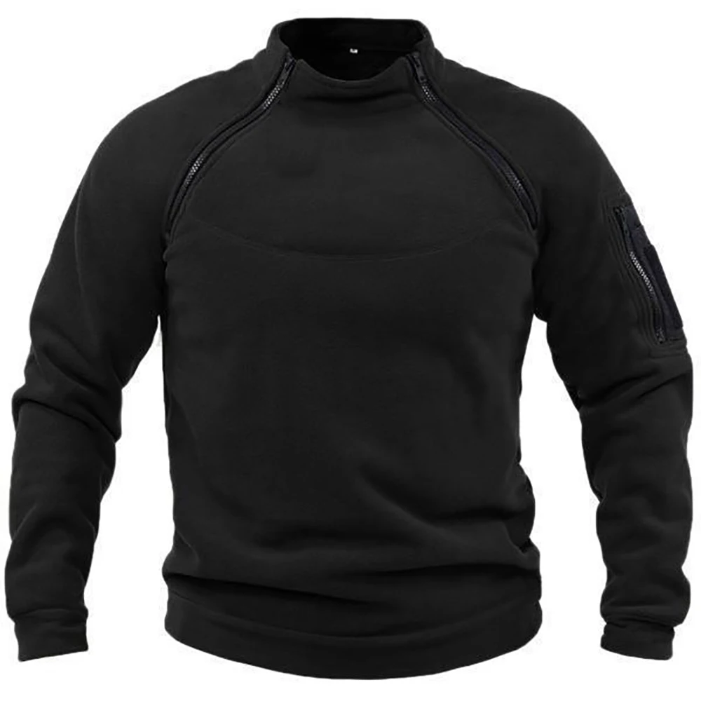 Sudaderas con capucha tácticas para hombre, jersey militar para exteriores, cremalleras de manga larga, forro polar a prueba de viento, térmico para senderismo, Camping, ejército