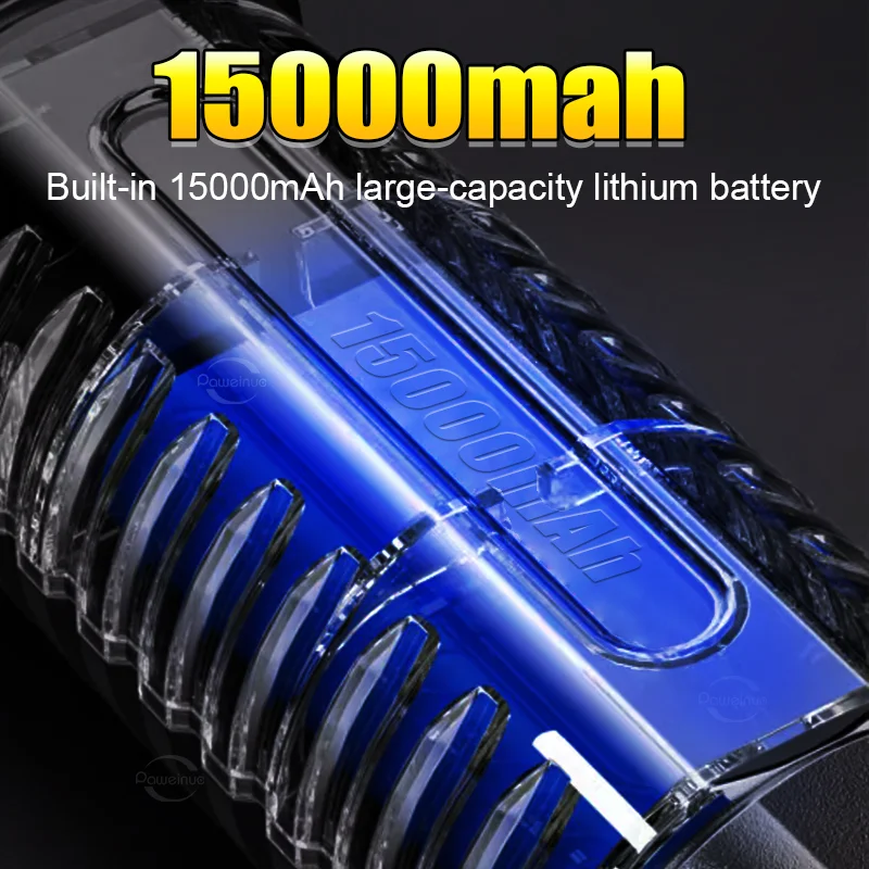 Linterna LED ultrapotente mejorada de 2000W tipo C recargable 15000mah linterna de largo alcance 6KM linternas tácticas caza