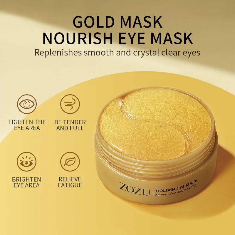 60 pçs colágeno dourado abacate hidratante máscara para os olhos hidratante remoção de olheiras suavização cuidados com a pele dos olhos