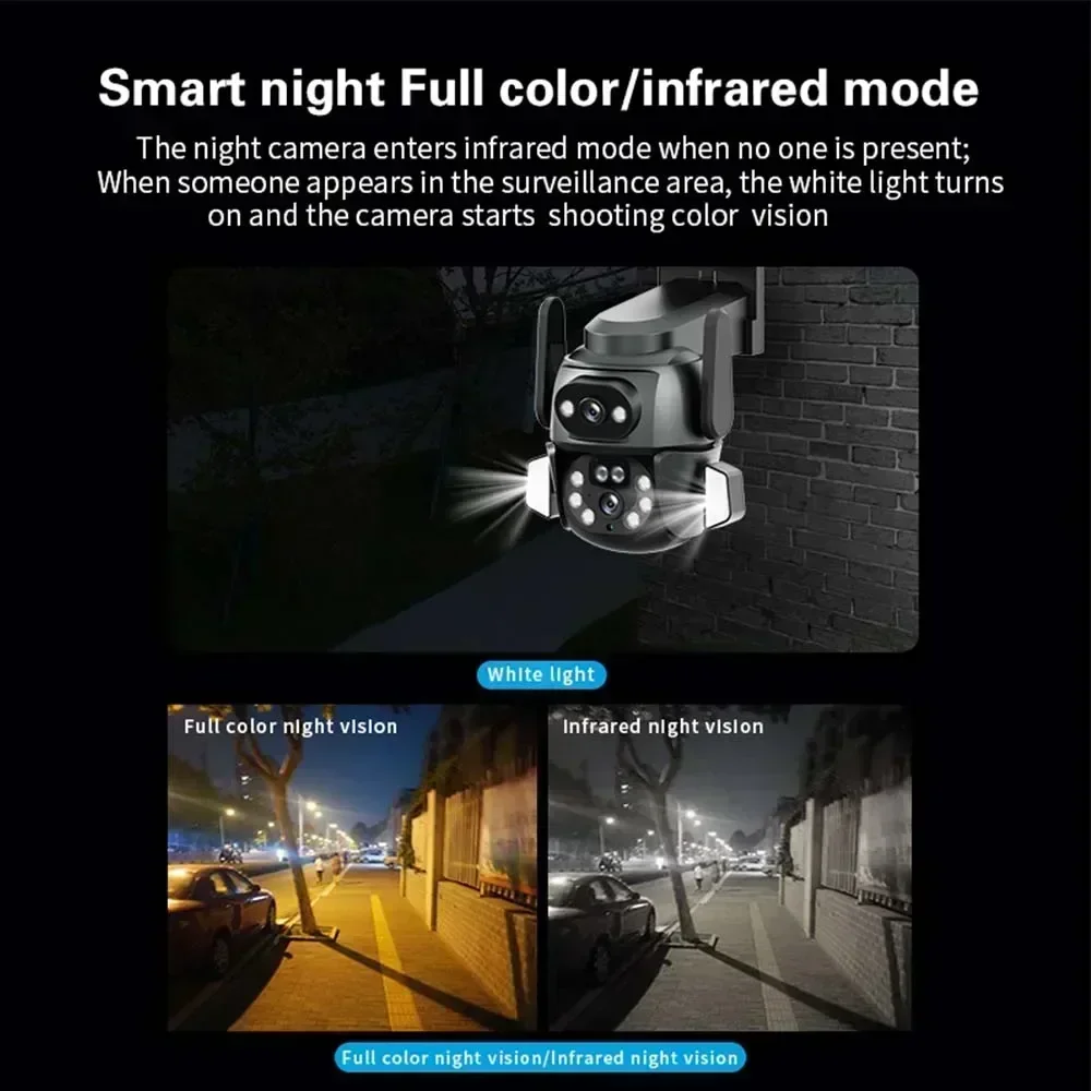 Cámara WIFI 4K de 8MP, aplicación TUYA, cámara de pantalla Dual, Binocular AI, seguimiento automático del cuerpo, CCTV, seguridad Alexa, monitoreo inteligente IP66