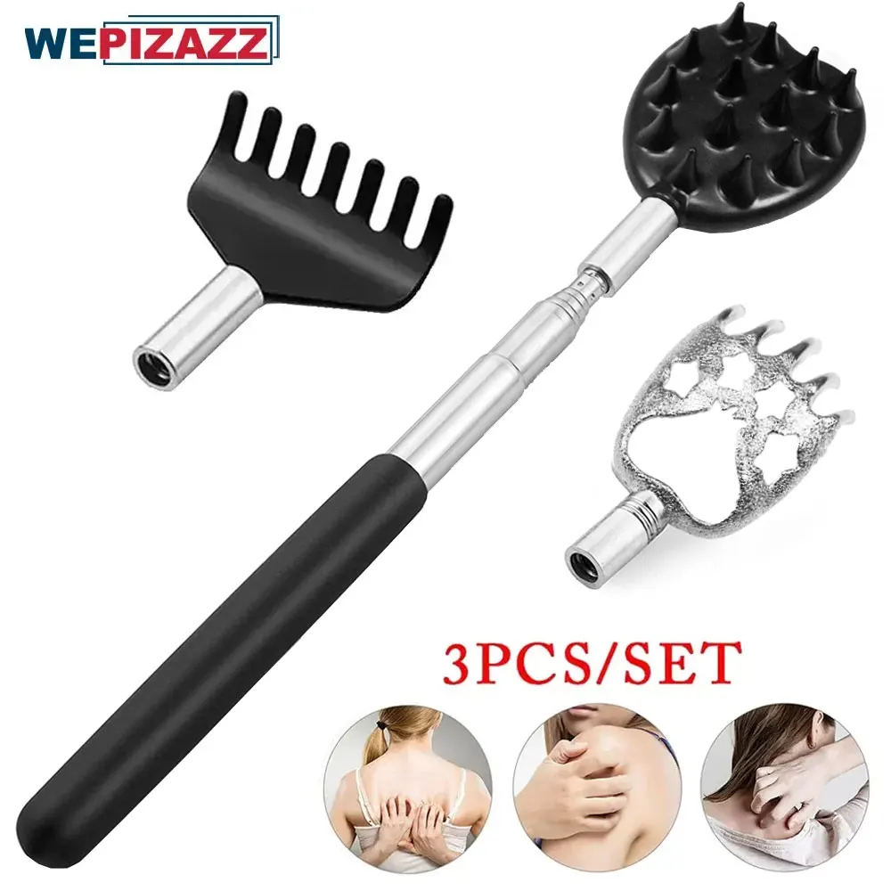 3 pçs/set volta scratcher telescópico coçar volta scratcher massageador raspador extensível telescópico coceira produtos de saúde hackle