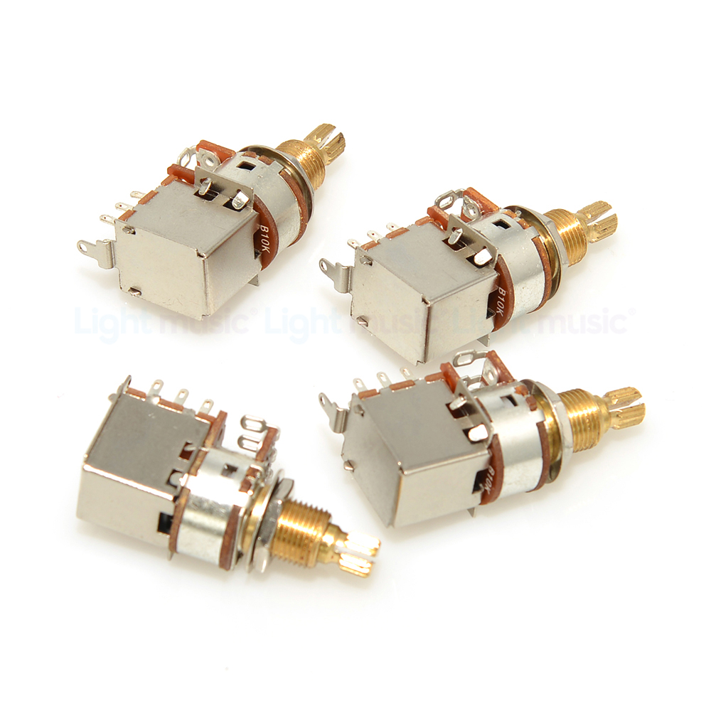 1 шт. гитарный двухтактный потенциометр A250K B250K A500K B500K 18 мм латунный вал гитары потенциометры управления детали