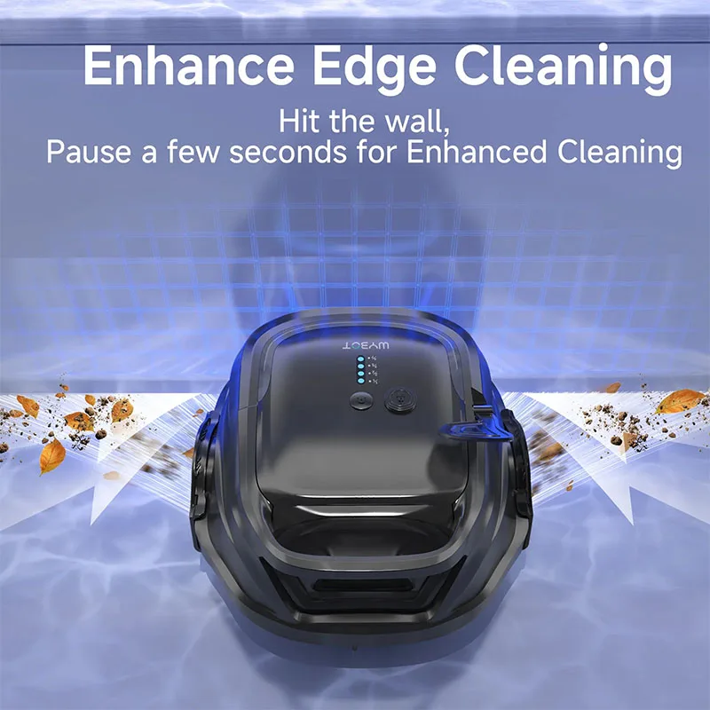 WYBOT A1 Wireless Swimming Pool Cleaner Robot Scheduled Cleaning for Floor Edge Dual-layer Filtration 120mins Working Time