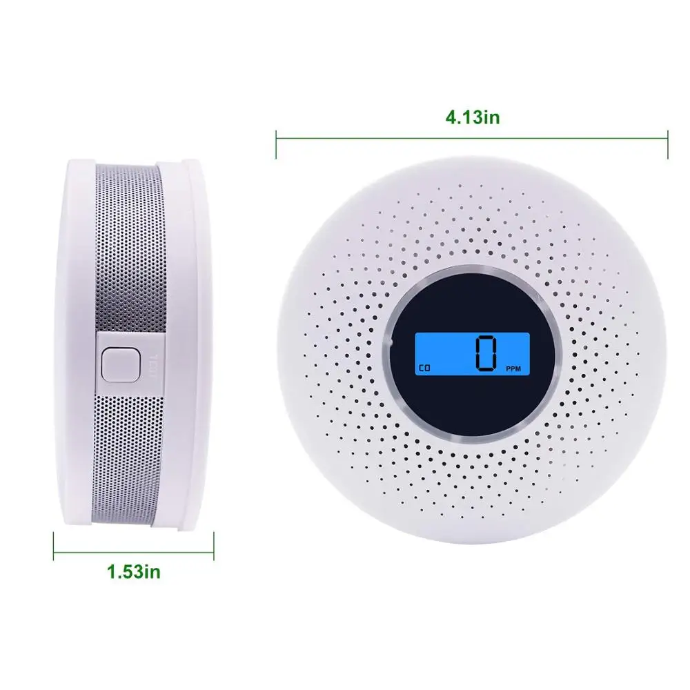 Kết Hợp Đầu Báo Khói Và CO Máy Có Màn Hình Hiển Thị, Hoạt Động Bằng Pin Khói Đồng Báo Động Đầu Dò Cảm Biến
