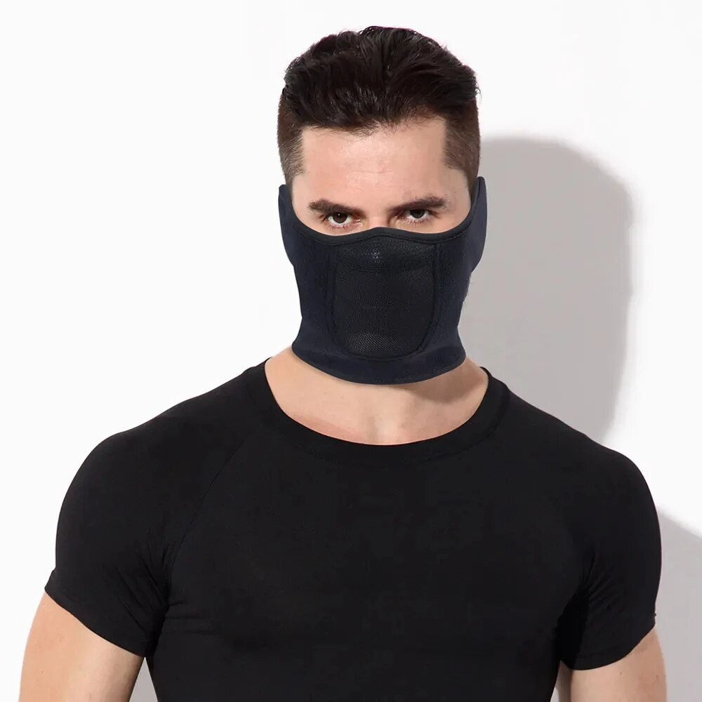 HEROBIKER Motorcycle Cycling Mask Windproof Ear Motorcycle Bicycle Mask Motorcycle Warm Half Face Mask Black Balaclava