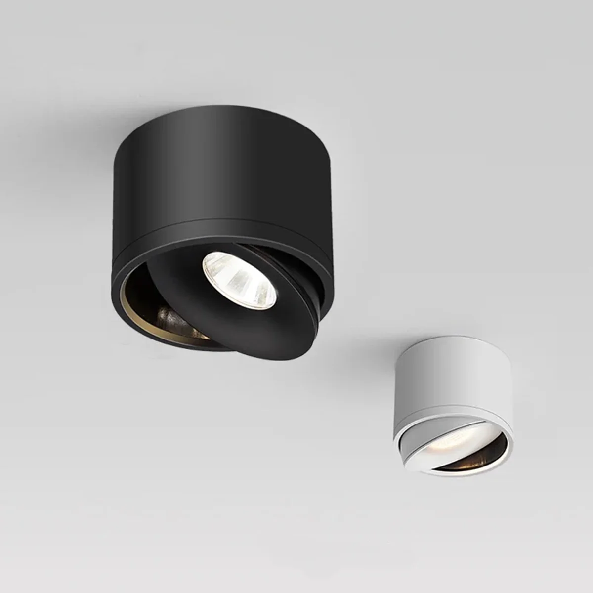 Thay Đổi Độ Sáng LED Downlight Trần Ánh Sáng Bề Mặt Được Gắn AC110V 220V 7W 10W 12W Trong Nhà Màu Trắng/Đen trần Đèn Xoay COB Tại Chỗ