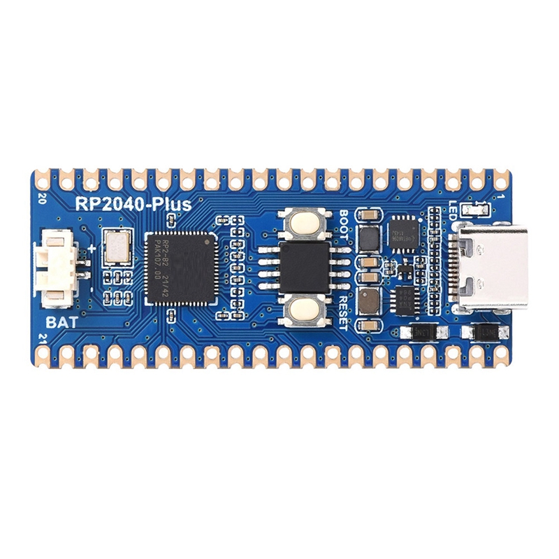 Microcontrolador Waveshare RP2040 Plus, actualización de procesador de doble núcleo RP2040, Flash en Chip de 16MB para Raspberry Pi Pico