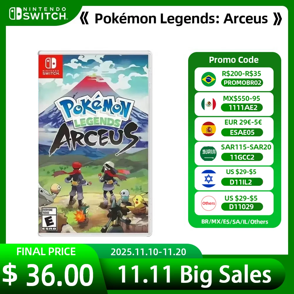 Legends POKÉMON ARCEUS SWITCH Игра физический ПЕРЕКЛЮЧАТЕЛЬ NINTENDO
