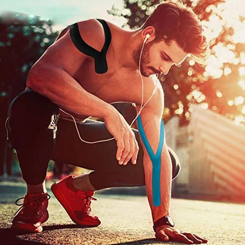Nuovo nastro kinesiologico recupero atletico nastro elastico ginocchiera sollievo dal dolore muscolare ginocchiere supporto per palestra fasciatura fitness