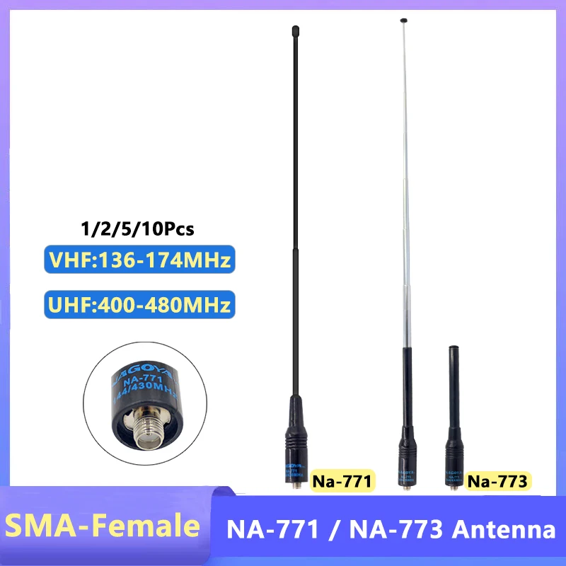 Na 771 Antena 773 Nagoya Gain Antena VHF/UHF SMA żeńska do Quansheng UV K5 UV K6 Baofeng DM 1701Walkie Talkie UV 82 Ham Radio