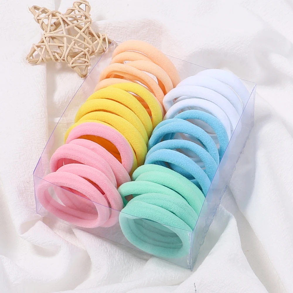 30 Cái/bộ Nữ Thun Cột Tóc Bé Gái Nhiều Màu Sắc Nylon Dây Cao Su Đầu Scrunchie Trẻ Em Đuôi Ngựa Giá Đỡ Phụ Kiện Tóc