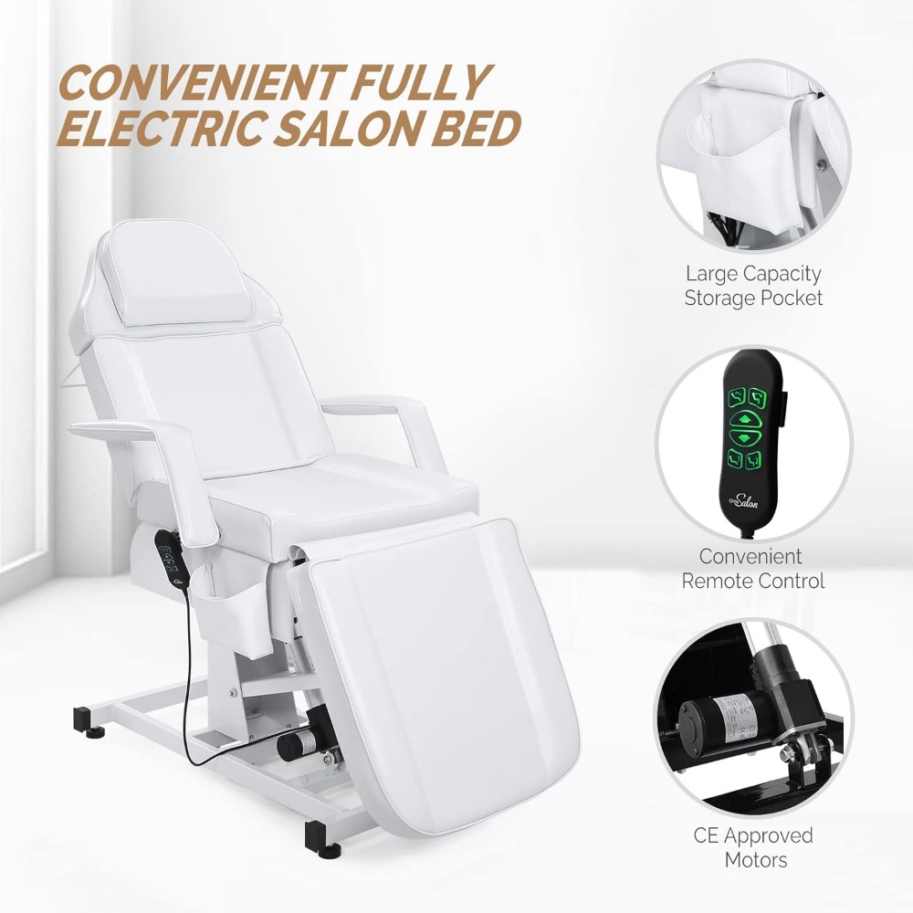Massage bed.Fully ElectricSalonFacialBed Chair,Multi-Purpose Massage Tattoo Lash Waxing Table,Height Backrest FootrestAdjustable