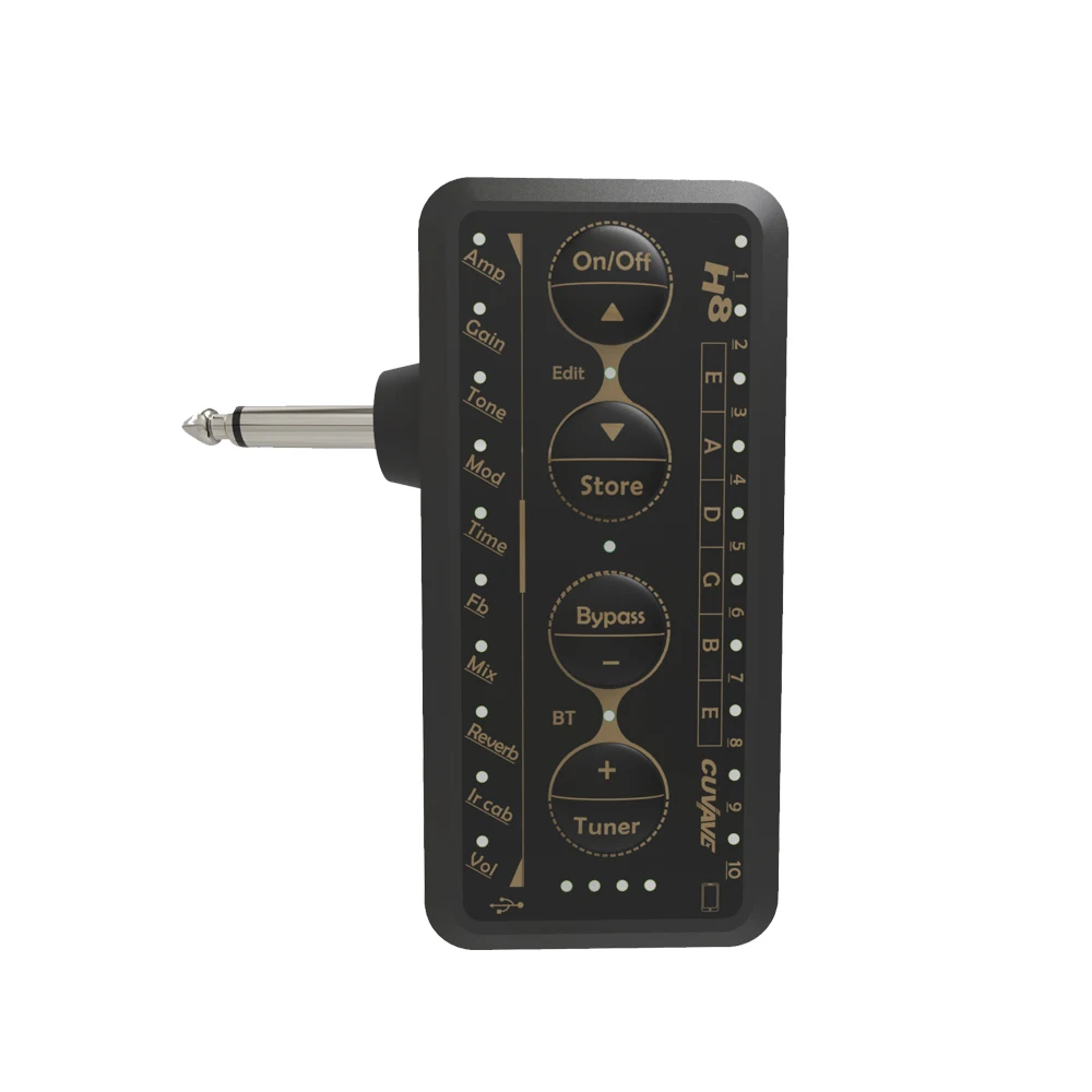 Cuvave-miniamplificador de auriculares para guitarra, amplificador combinado de sonido de Bajo Eléctrico acústico, tablero de Pedal de retardo H8, Pa-1