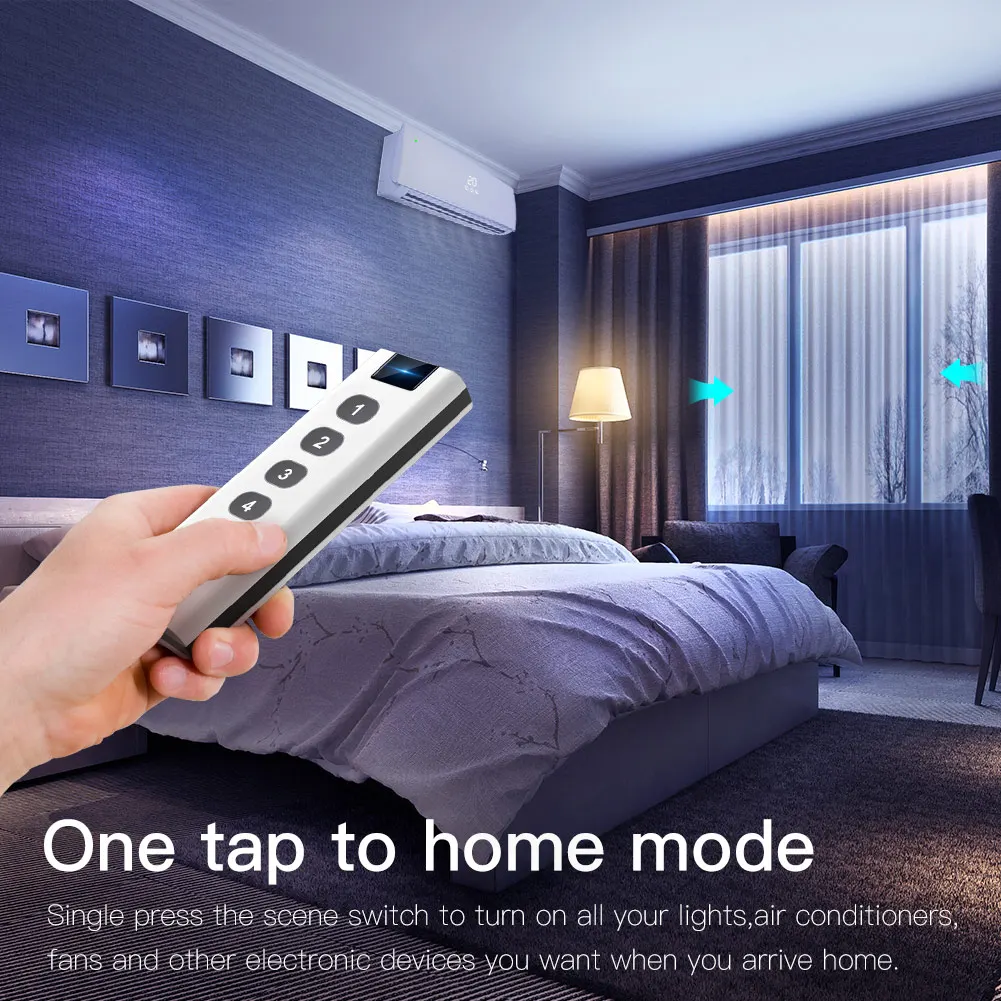 Tuya สมาร์ท ZigBee รีโมทคอนโทรล 4 ช่องฉากสวิทช์ Tuya ควบคุม Universal 4 ปุ่ม Inteligente Smart Life อุปกรณ์