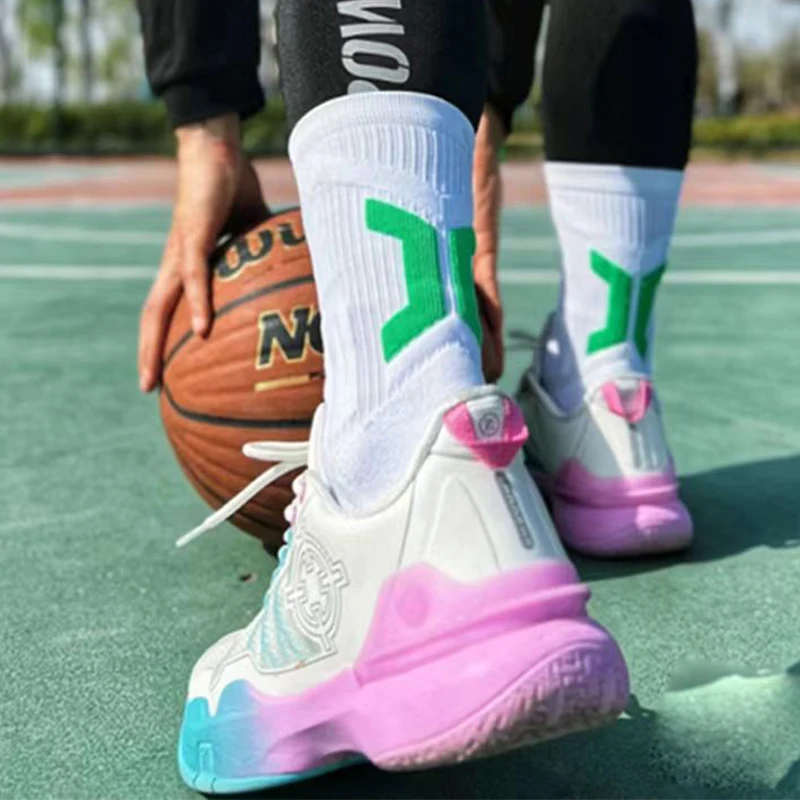 1/3 pares de calcetines de baloncesto profesionales para hombre con parte inferior de toalla gruesa calcetines deportivos transpirables calcetines largos de bádminton para hombre