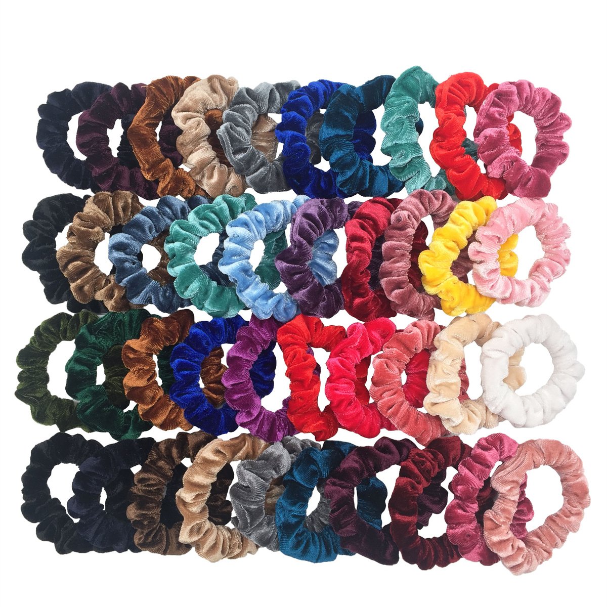 10 teile/paket Frauen Bunte Samt Scrunchies Elastische Haarbänder Einfarbig Haar Krawatten Pferdeschwanz Halter Zubehör Stoff Leopard