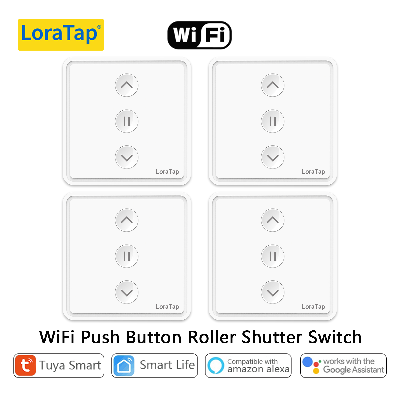 LoraTap persiana enrollable cortinas interruptor de botón Tuya Smart Life Motor eléctrico motor conectado WiFi Alexa Google Home