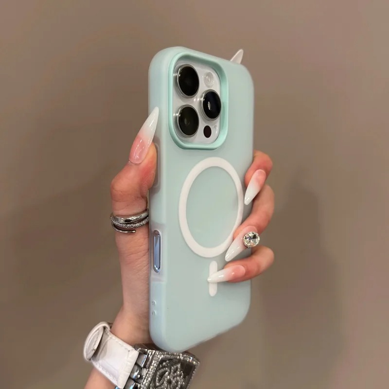 Luxury Candy Color 2 IN 1 Magsafe Case for iPhone 17 16 15 14 Plus 13 12 Pro Max 11 Magnetic Wireless Charge Matte Soft Cover