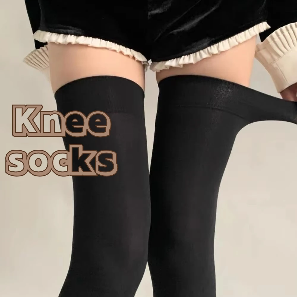 Meias de joelho quentes 1 par feminino lolita estilo japonês meias de algodão coxa 80 cm sobre o joelho meia super longa sexy leggings térmicas