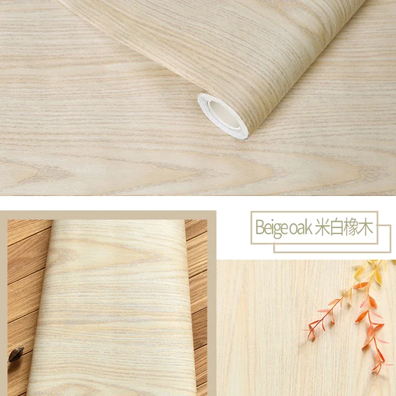 กันน้ําไม้วอลล์เปเปอร์ไวนิล Self Adhesive วอลเปเปอร์ประตูตู้เดสก์ท็อปโมเดิร์นเฟอร์นิเจอร์ตกแต่งกระดาษ