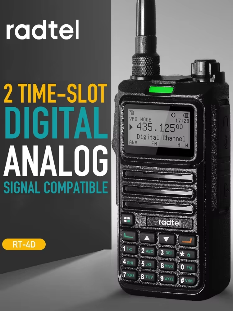 Radtel RT-4D Digital DMR Walkie Talkie Dual Mode Analog Two Way Radio Dual Time Slot Tier 1+2 Ham Radio 1024 Channels