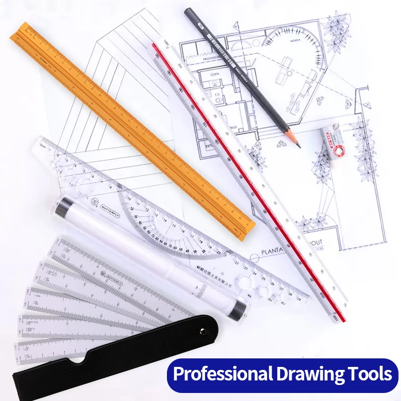 Dezi Hình Tam Giác Cân Thước 1:20-1:500 Hợp Kim/Kim Loại/Nhựa Thước Thẳng 30 Cm Kiến Trúc Sư/Kỹ Sư Chính Xác Soạn Thảo Đo Dụng Cụ