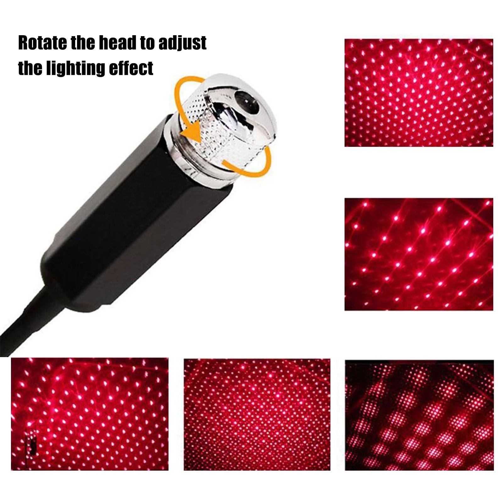 Romántico LED para techo de coche, proyector de luz nocturna de estrella, atmósfera, lámpara de galaxia, Lámpara decorativa USB, luz de decoración Interior de coche ajustable