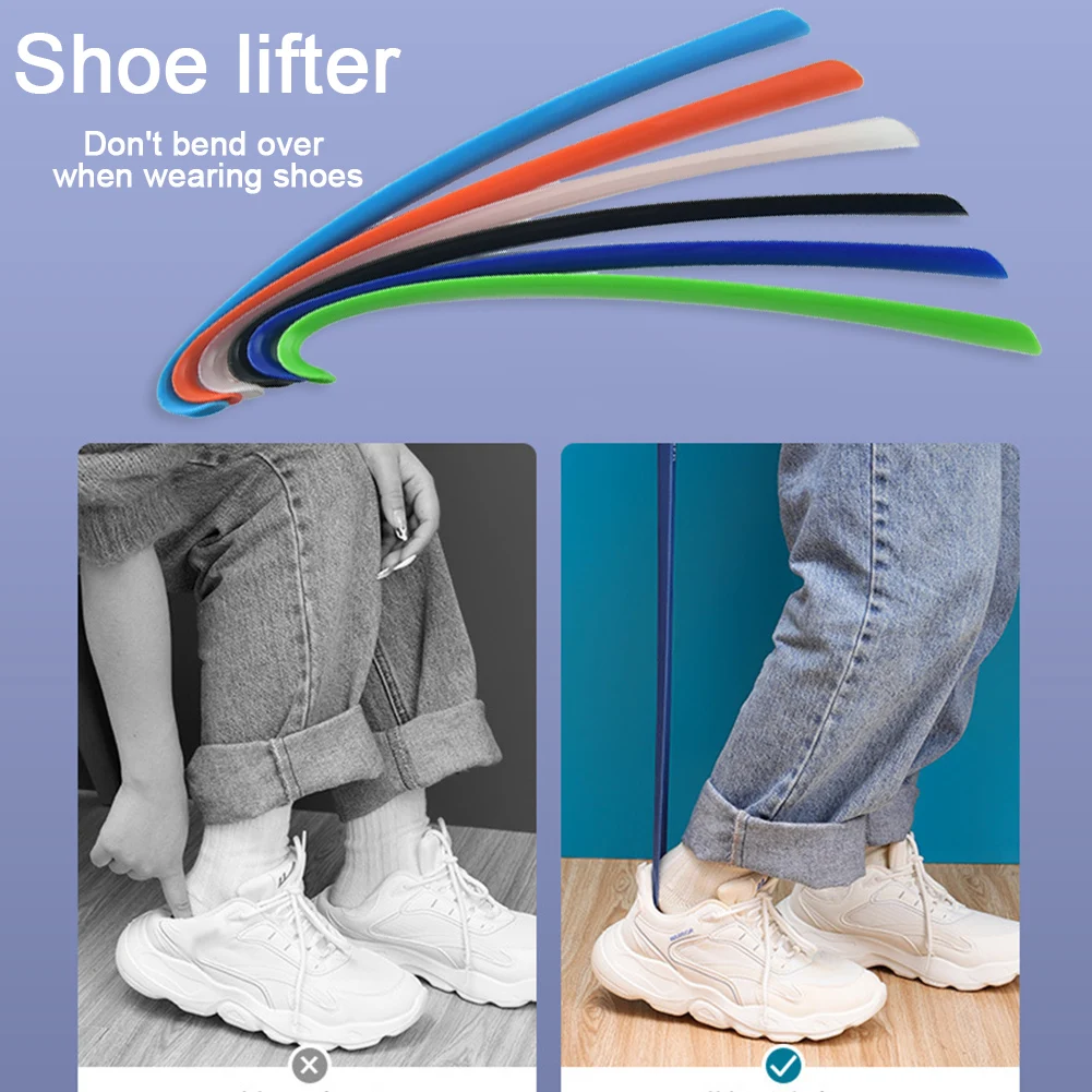 Plastic Extra Long Shoehorn Hotel Household Shoe Wearer Shoes Lifter Shoes Spoon Lazy Does Not Bend Shoe Draw Helper Shoe Spoon