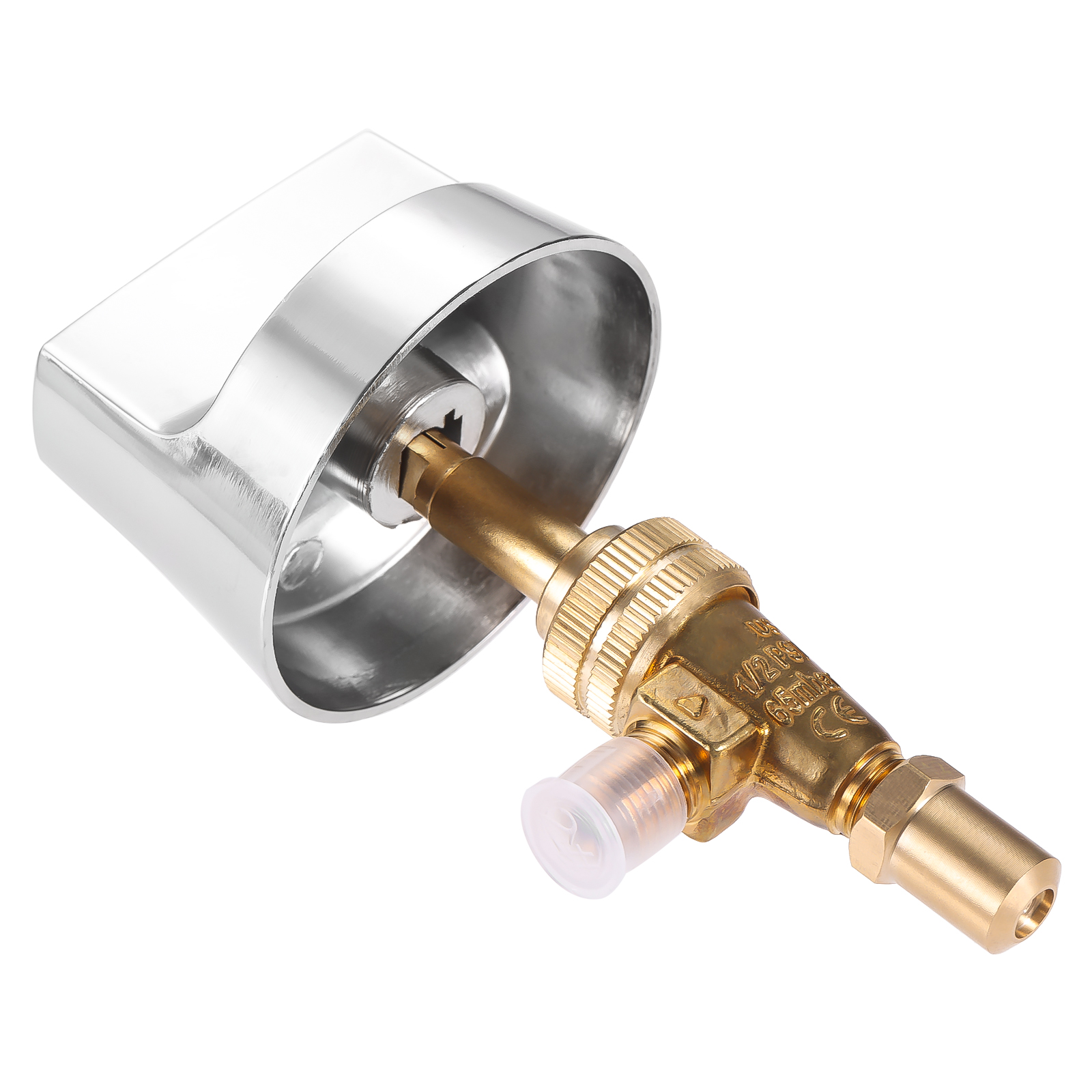 2pcs/1kit Brass Gas Control Valve 0.047" Orfice Nozzle with Chromed Steel Control Knob Stem Length 1.4" for Restaurant Kitchens
