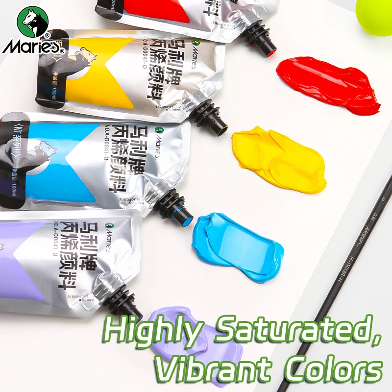 100ml Marie's สีอะคริลิค,สีสารพัน,กันน้ํา,สีสําหรับ DIY CRAFT,ROCK,ไม้,Professional สีสําหรับผู้ใหญ่,ศิลปิน